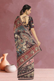 Pink Kalamkari Printed Malai Cotton Saree 10074681