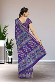 Purple Patola Printed Silk Cotton Saree 10074940