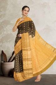 Brown Pure Silk Kanjivaram Saree 10071863