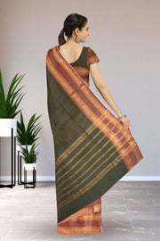 Green Handloom Chettinad Cotton Saree 10075882