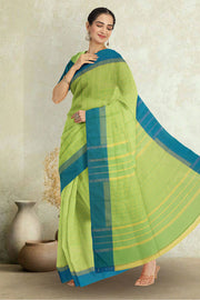 Green Art Silk Kanjivaram Saree With Checks Design 10076313
