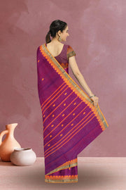 Purple Handloom Chettinad Cotton Saree 10075118