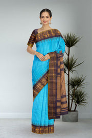 Blue Gadwal Kuttu Silk Saree 10076207