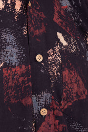 Black Half Sleeve Ajrakh Printed Cotton Mens shirt 10072721