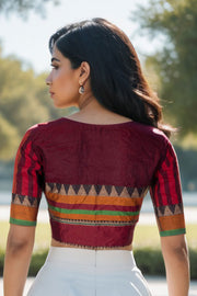 Maroon Andhra Cotton Blouse 10074430