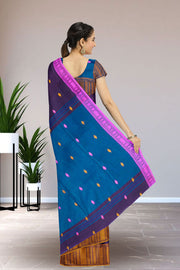 Purple Bengal Handwoven Cotton Saree 10075310