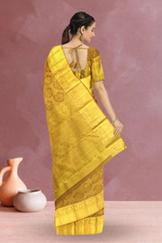 Antique Gold Bridal Kanjivaram Silk Saree 10064981
