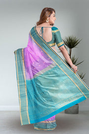 Pinkish Violet Handloom Kanjivaram Soft Silk Saree 10075702