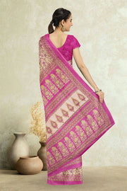 Cream Kashmiri Printed Silk Saree 10075989