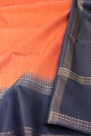 Orange Semi Tussar Saree with Zari Border 10078212
