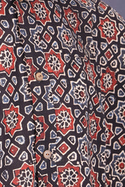Black Full Sleeve Ajrakh Printed Cotton Mens Shirt 10071155