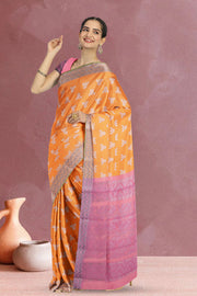 Orange South Silk Cotton Saree 10073595