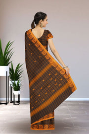 Black Handloom Chettinad Cotton Saree Without Blouse 10075122