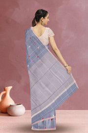 Grey Chanderi Silk Cotton Saree 10075379