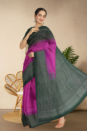 Megenta Handloom Kanjivaram Soft Silk Saree 10063265