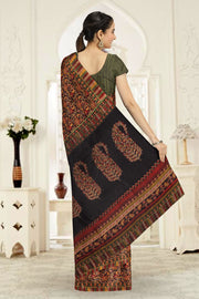 Black Kashmiri Printed Silk Saree 10075984