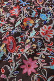 Black Kani Printed Wool Unisex Stole 10077887