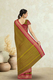 Green Handloom Chettinad Cotton Saree Without Blouse 10075173