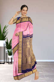 Persian Pink Korvai Kanjivaram Silk Saree 10075653