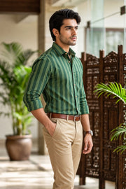 Indigo Handblock Print Pre-Washed Pure Cotton Shirt 10076870