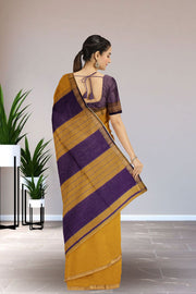 Yellow Maheshwari Silk Cotton Saree 10075233