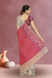 Beige Bengal Handwoven Cotton Saree 10075319