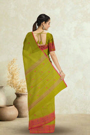 Green Handloom Chettinad Cotton Saree 10075083