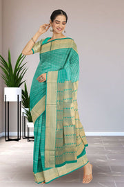  Myrtle Green Monotone Kanjivaram Silk Saree 10075618