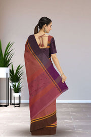 Mauve Handloom Chettinad Cotton Saree Without Blouse 10075158