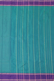 Blue Vegan Silk Kanjivaram Saree With Checks Design 10077935