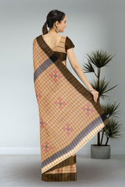 Brown Bengal Handwoven Cotton Saree 10075333