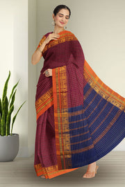 Pink Thousand Buttas Chettinad Cotton Saree 10075975