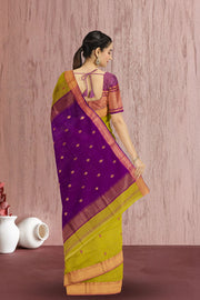 Yellow Maheshwari Silk Cotton Saree 10075276