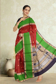 Maroon Handloom Kanjivaram Silk Saree 10069267