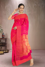  Crayola Red Monotone Kanjivaram Silk Saree 10075621