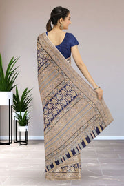 Blue Kashmiri Printed Silk Saree 10075987