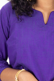 Purple Handcrafted Stripes Cotton Crop Top 10073978