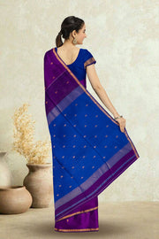 Purple Maheshwari Silk Cotton Saree 10075256