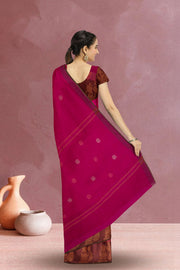 Pink Handloom Chettinad Cotton Saree Without Blouse 10075180