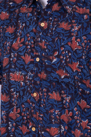 Blue Half Sleeve Jahota Printed Cotton Mens Shirt 10074318