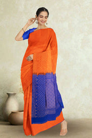 Orange Handloom Kanjivaram Soft Silk Saree 10075673