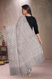 Grey Bandhani Mukaish Embroidery 3 Piece Salwar Suit Material 10075474