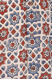 Cream Half Sleeve Ajrakh Printed Cotton Mens Shirt 10071092