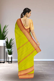 Green Handloom Chettinad Cotton Saree Without Blouse 10075172