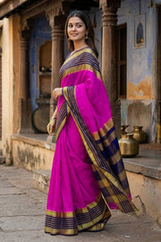 Purple Semi Mysore Crepe Silk Saree 10077822