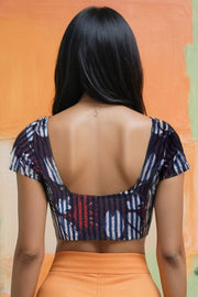 Brown Jahota Printed Cotton Blouse 10074488