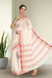 White Handloom Kanchi Cotton Saree 10071738