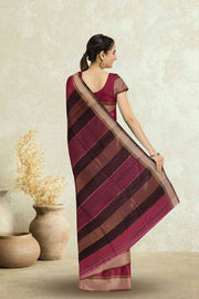 Red Maheshwari Silk Cotton Saree 10075252