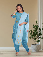 Blue Hand Painted Co-ord Set 10072973