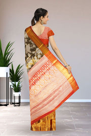 Green Pure Silk Tissue Bridal Korvai Kanjivaram Saree 10068039